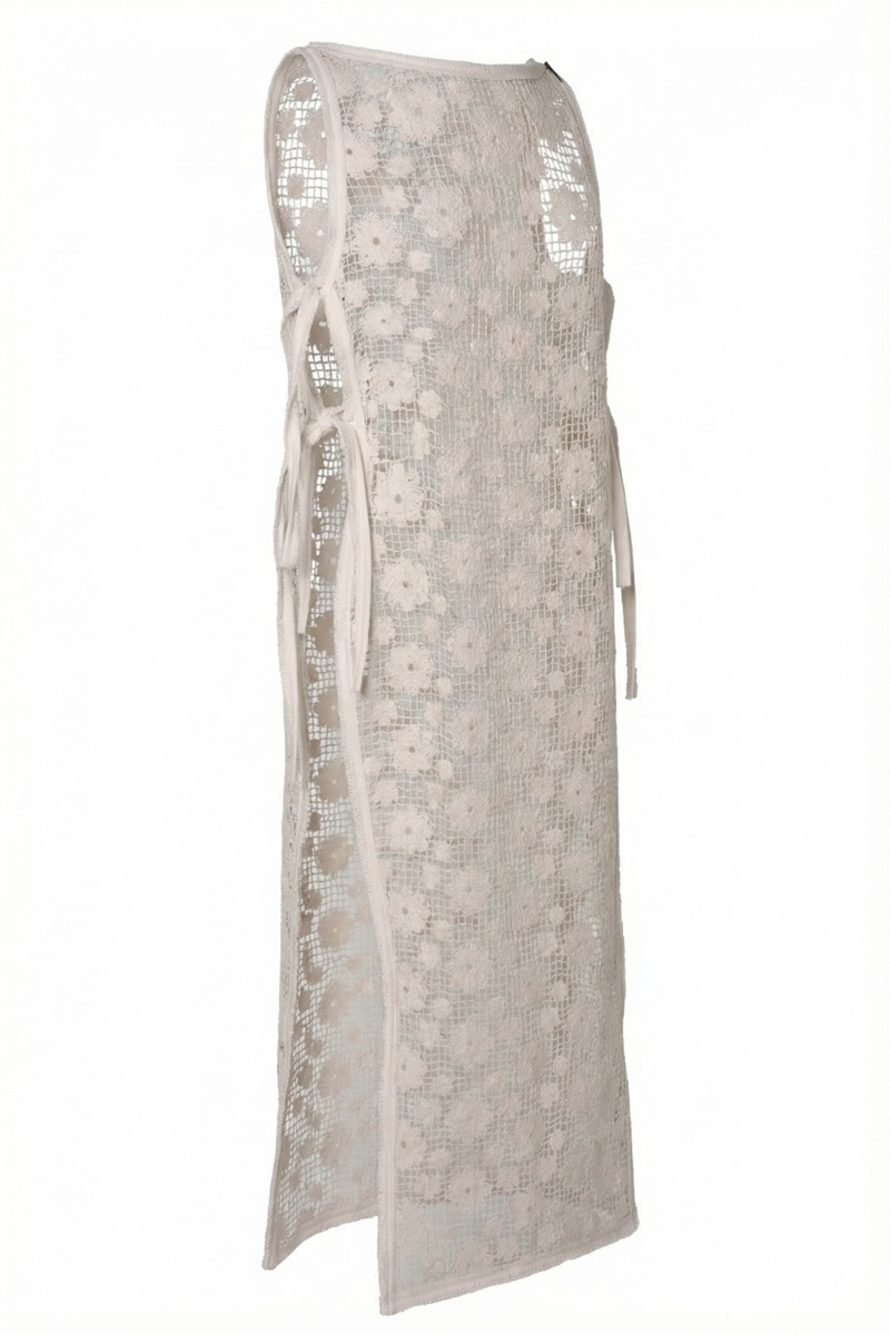 Lace long beige vest-tunic photo